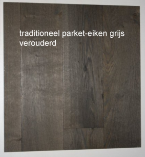 Traditioneel parket eiken grijs verouderd